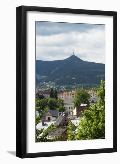 Liberec, town view with the 'Jeschken' (mountain)-Klaus-Gerhard Dumrath-Framed Photographic Print