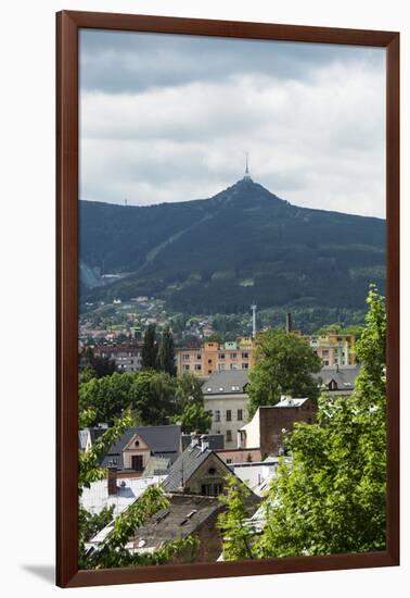 Liberec, town view with the 'Jeschken' (mountain)-Klaus-Gerhard Dumrath-Framed Photographic Print