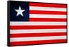 Liberia Flag Design with Wood Patterning - Flags of the World Series-Philippe Hugonnard-Framed Stretched Canvas