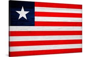 Liberia Flag Design with Wood Patterning - Flags of the World Series-Philippe Hugonnard-Stretched Canvas