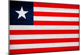 Liberia Flag Design with Wood Patterning - Flags of the World Series-Philippe Hugonnard-Mounted Premium Giclee Print