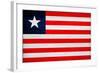 Liberia Flag Design with Wood Patterning - Flags of the World Series-Philippe Hugonnard-Framed Art Print