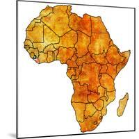 Liberia on Actual Map of Africa-michal812-Mounted Premium Giclee Print