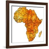 Liberia on Actual Map of Africa-michal812-Framed Art Print