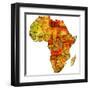 Liberia on Actual Map of Africa-michal812-Framed Art Print