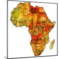 Liberia on Actual Map of Africa-michal812-Mounted Art Print