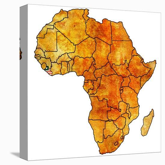 Liberia on Actual Map of Africa-michal812-Stretched Canvas