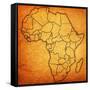 Liberia on Actual Map of Africa-michal812-Framed Stretched Canvas