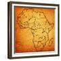 Liberia on Actual Map of Africa-michal812-Framed Premium Giclee Print