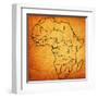 Liberia on Actual Map of Africa-michal812-Framed Art Print