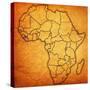 Liberia on Actual Map of Africa-michal812-Stretched Canvas