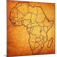 Liberia on Actual Map of Africa-michal812-Mounted Art Print