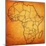 Liberia on Actual Map of Africa-michal812-Mounted Art Print