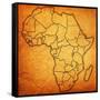 Liberia on Actual Map of Africa-michal812-Framed Stretched Canvas