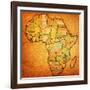 Liberia on Actual Map of Africa-michal812-Framed Art Print