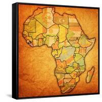 Liberia on Actual Map of Africa-michal812-Framed Stretched Canvas