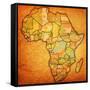 Liberia on Actual Map of Africa-michal812-Framed Stretched Canvas