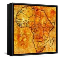 Liberia on Actual Map of Africa-michal812-Framed Stretched Canvas