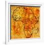 Liberia on Actual Map of Africa-michal812-Framed Art Print