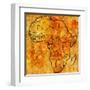 Liberia on Actual Map of Africa-michal812-Framed Art Print