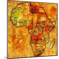 Liberia on Actual Map of Africa-michal812-Mounted Art Print