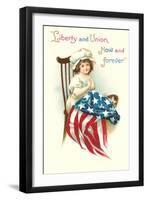 Liberty and Union, Young Betsy Ross-null-Framed Art Print
