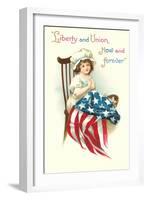 Liberty and Union, Young Betsy Ross-null-Framed Art Print