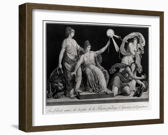 Liberty Armed with the Sceptre of Reason Striking Down Ignorance and Fanaticism, 1793-Simon Louis Boizot-Framed Giclee Print