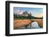 Liberty Bell Mountain reflected in headwaters of State Creek. North Cascades, Washington State-Alan Majchrowicz-Framed Photographic Print