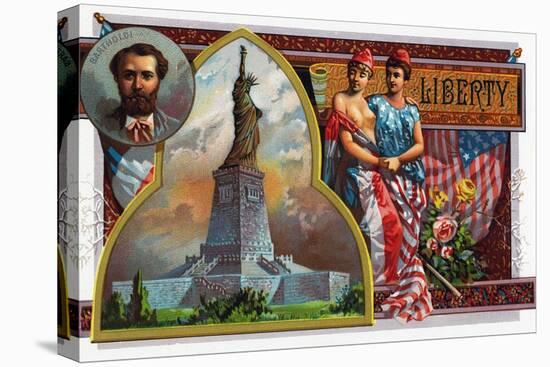 Liberty Brand Cigar Box Label, View of the Statue of Liberty-Lantern Press-Stretched Canvas