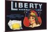 Liberty Brand - Escondido, California - Citrus Crate Label-Lantern Press-Mounted Premium Giclee Print