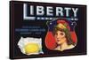 Liberty Brand - Escondido, California - Citrus Crate Label-Lantern Press-Framed Stretched Canvas