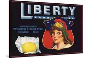 Liberty Brand - Escondido, California - Citrus Crate Label-Lantern Press-Stretched Canvas