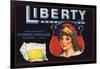 Liberty Brand - Escondido, California - Citrus Crate Label-Lantern Press-Framed Art Print