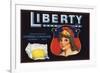 Liberty Brand - Escondido, California - Citrus Crate Label-Lantern Press-Framed Art Print