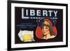 Liberty Brand - Escondido, California - Citrus Crate Label-Lantern Press-Framed Art Print