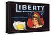 Liberty Brand - Escondido, California - Citrus Crate Label-Lantern Press-Framed Stretched Canvas