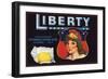 Liberty Brand - Escondido, California - Citrus Crate Label-Lantern Press-Framed Art Print