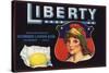 Liberty Brand - Escondido, California - Citrus Crate Label-Lantern Press-Stretched Canvas