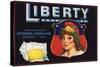 Liberty Brand - Escondido, California - Citrus Crate Label-Lantern Press-Stretched Canvas