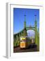 Liberty Bridge and Tram, Budapest, Hungary, Europe-Neil Farrin-Framed Photographic Print