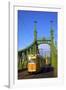 Liberty Bridge and Tram, Budapest, Hungary, Europe-Neil Farrin-Framed Photographic Print