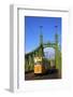 Liberty Bridge and Tram, Budapest, Hungary, Europe-Neil Farrin-Framed Photographic Print