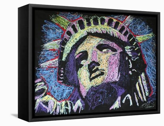 Liberty Drip 002-Rock Demarco-Framed Stretched Canvas