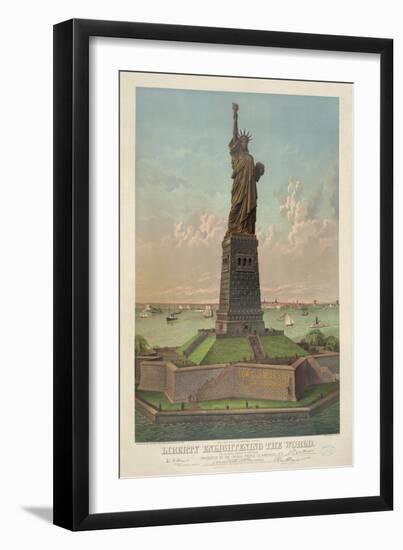 Liberty Enlightening the World, New York Harbor-null-Framed Art Print