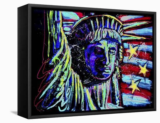 Liberty for Prints 001 - Touched Neon-Rock Demarco-Framed Stretched Canvas