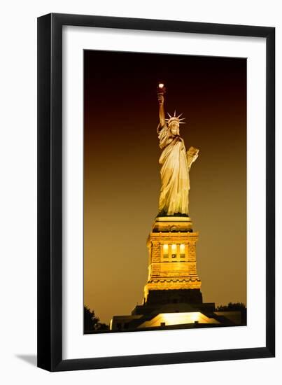 Liberty Island by Night - Statue of Liberty - Manhattan - New York City - United States-Philippe Hugonnard-Framed Photographic Print