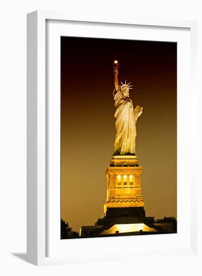 Liberty Island by Night - Statue of Liberty - Manhattan - New York City - United States-Philippe Hugonnard-Framed Photographic Print