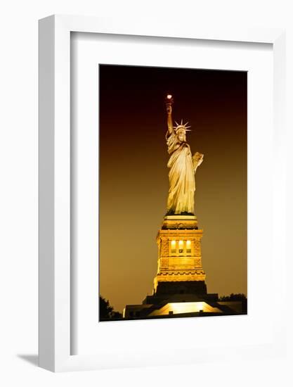 Liberty Island by Night - Statue of Liberty - Manhattan - New York City - United States-Philippe Hugonnard-Framed Photographic Print