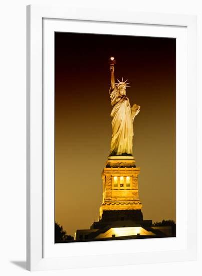 Liberty Island by Night - Statue of Liberty - Manhattan - New York City - United States-Philippe Hugonnard-Framed Photographic Print